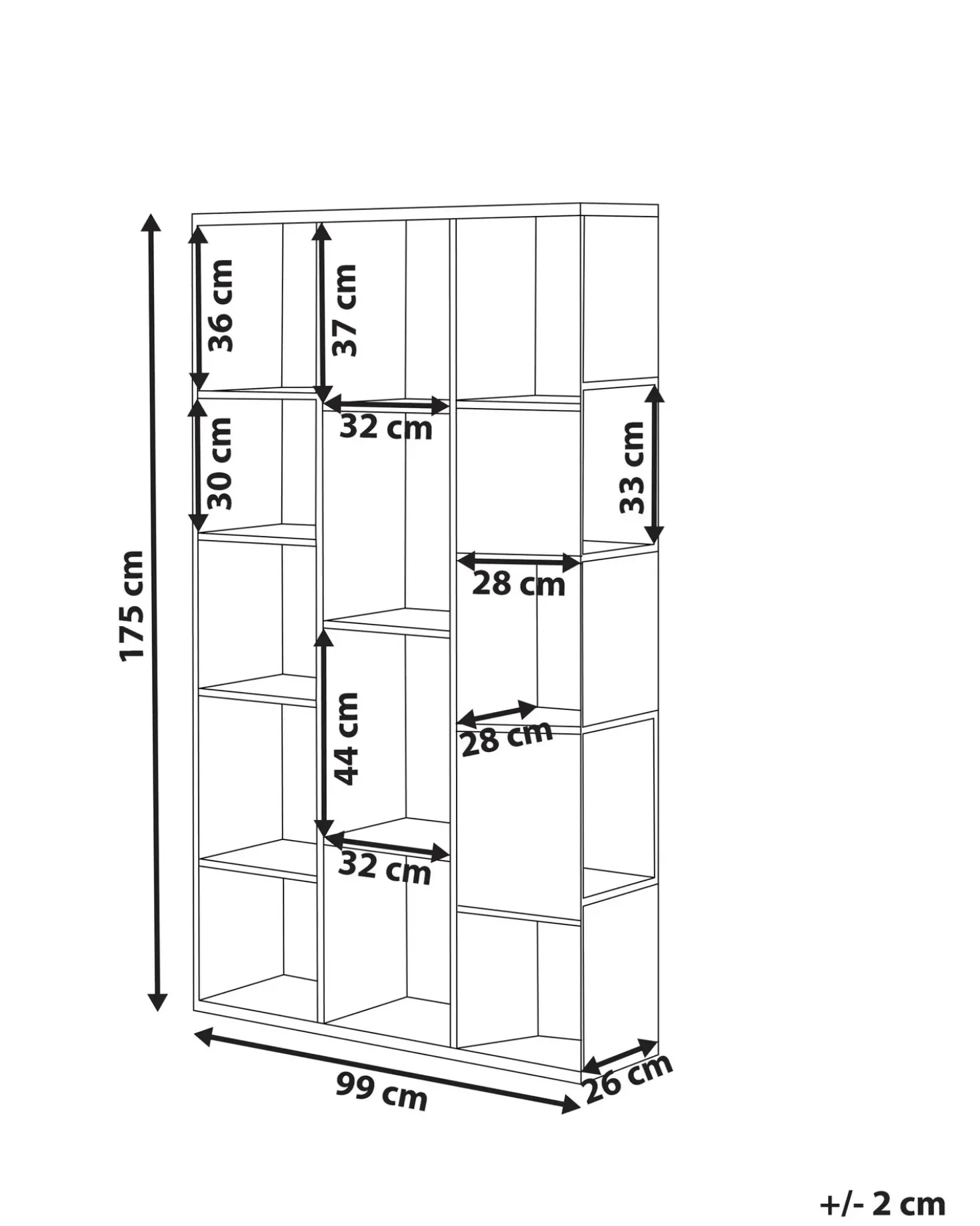 Libreria BANGOR 175 cm Marrone/Nero