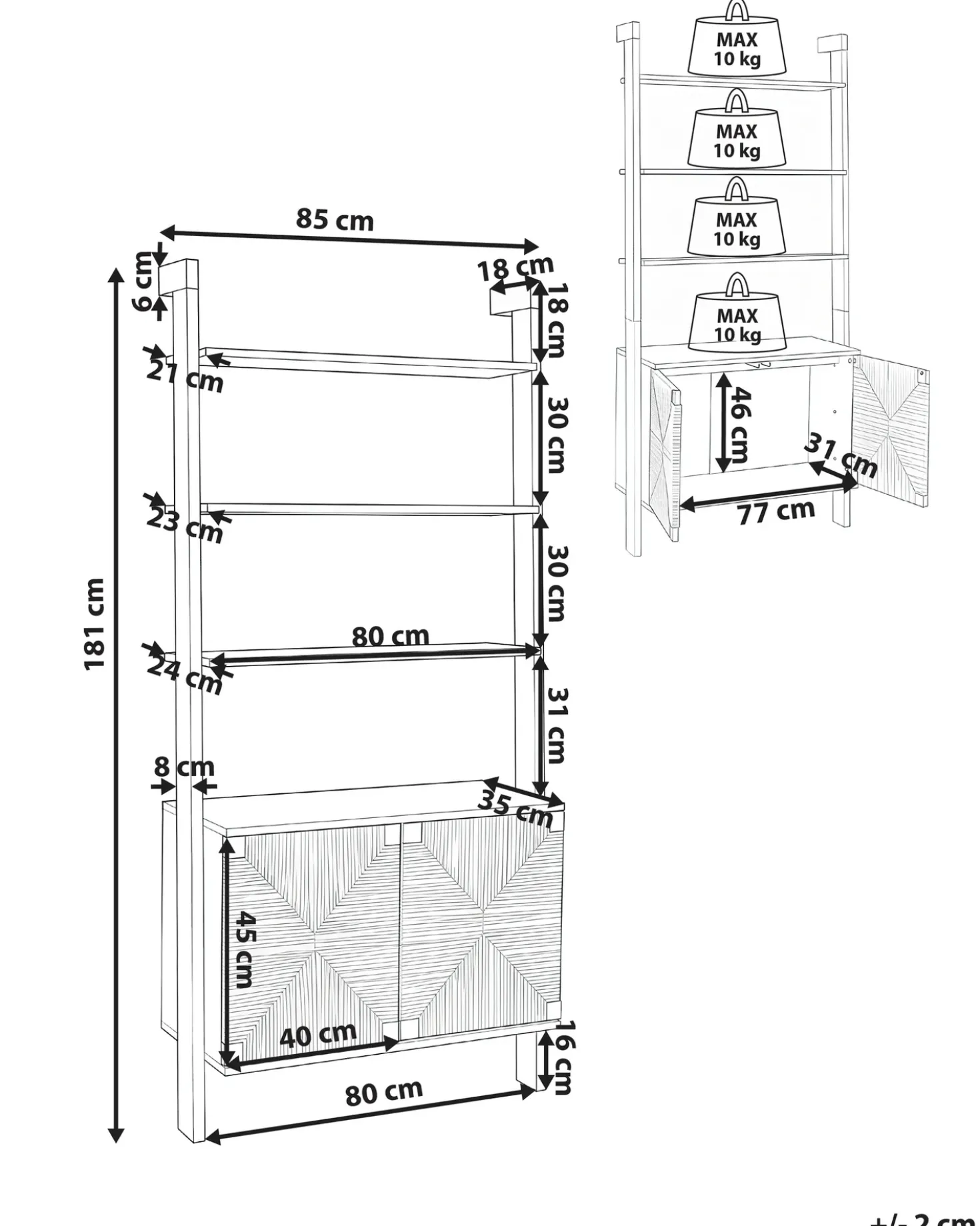 Libreria BONDI 181 cm Marrone chiaro