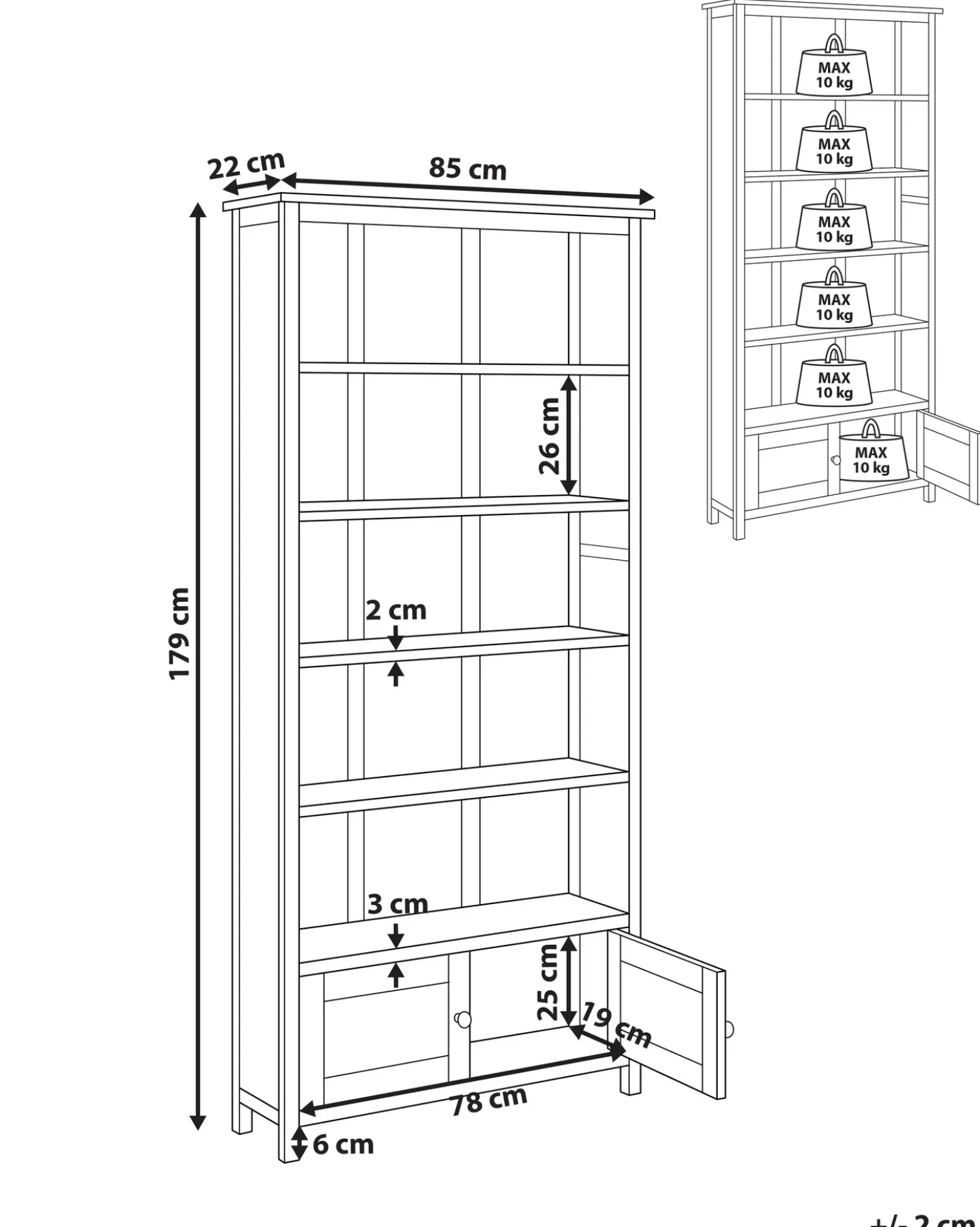 Libreria SALTON Legno di sassofrasso 179 cm Marrone