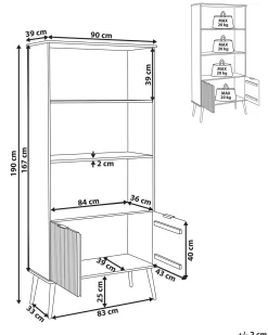 Libreria TIMMINS Legno di pino 190 cm Marrone