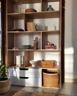 Libreria WADENA 185 cm Marrone/Bianco