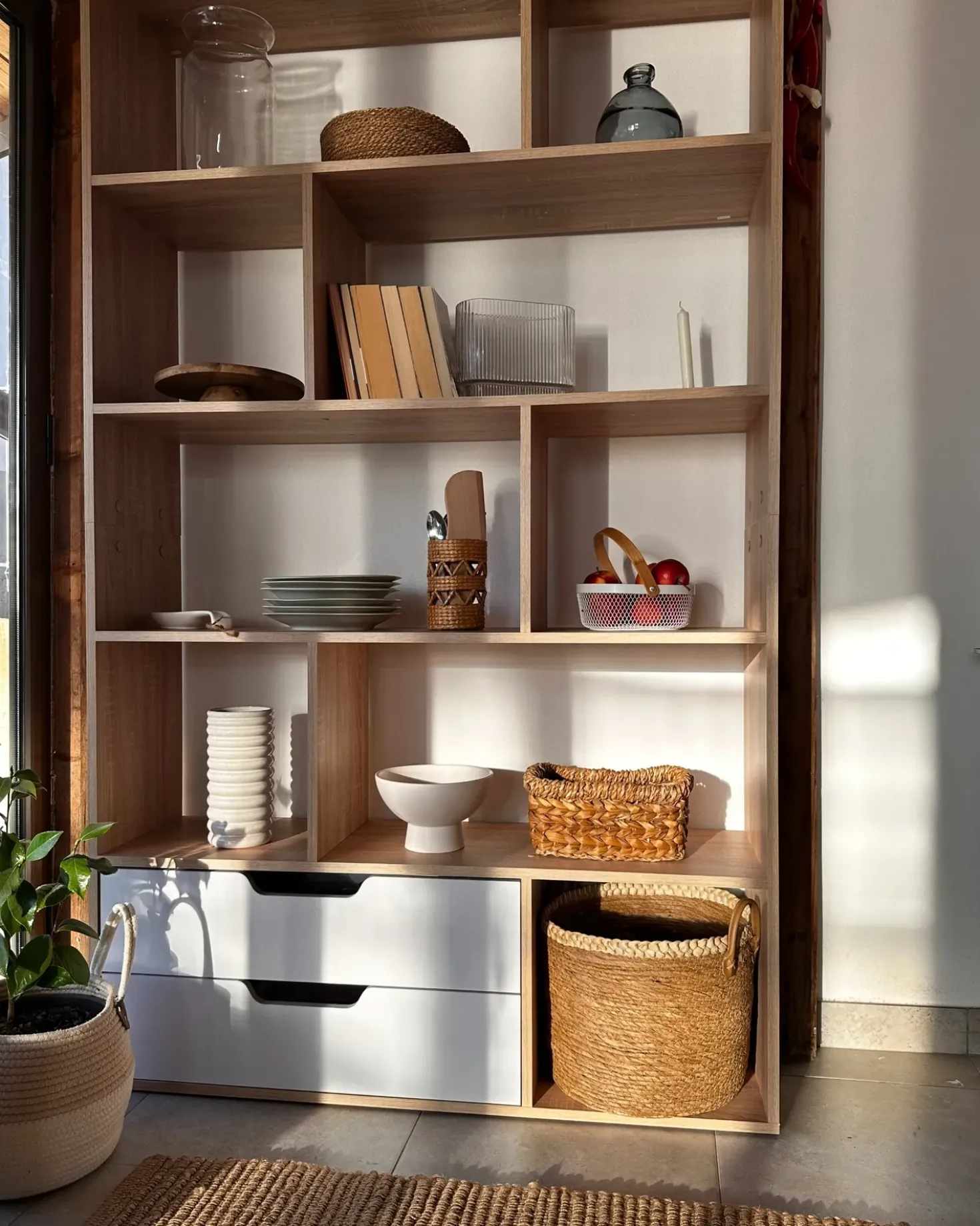 Libreria WADENA 185 cm Marrone/Bianco