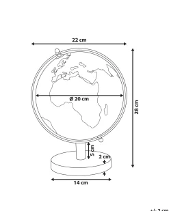 Mappamondo CABOT Argento 28 cm