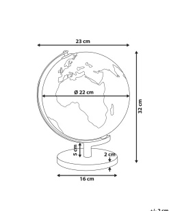 Mappamondo LED MAGELLAN Nero 32 cm