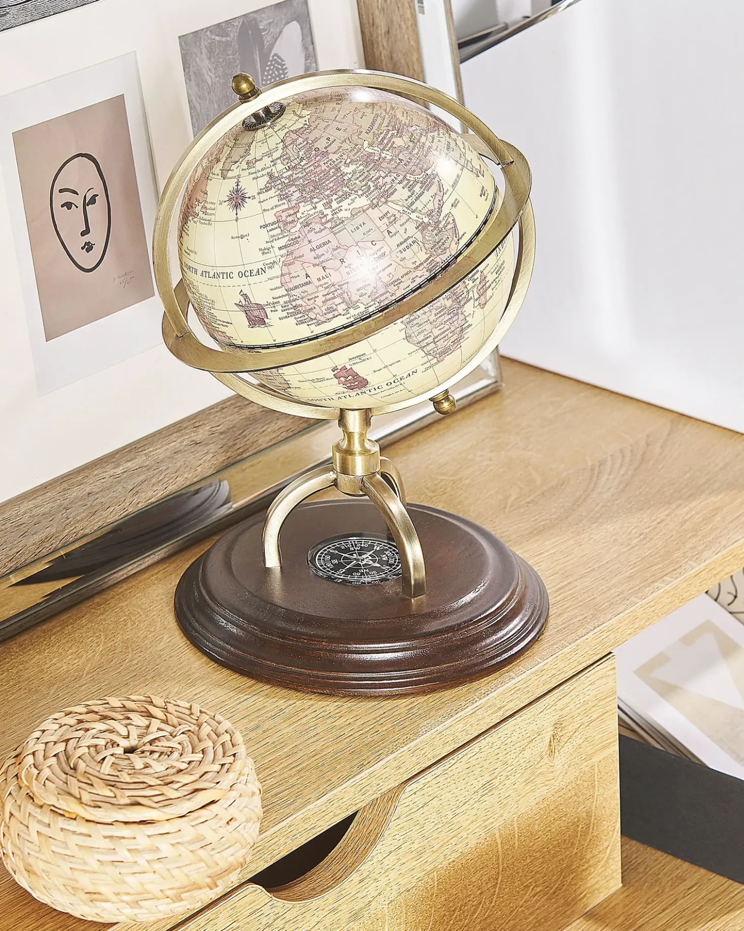 Mappamondo PIZARRO Beige 25 cm