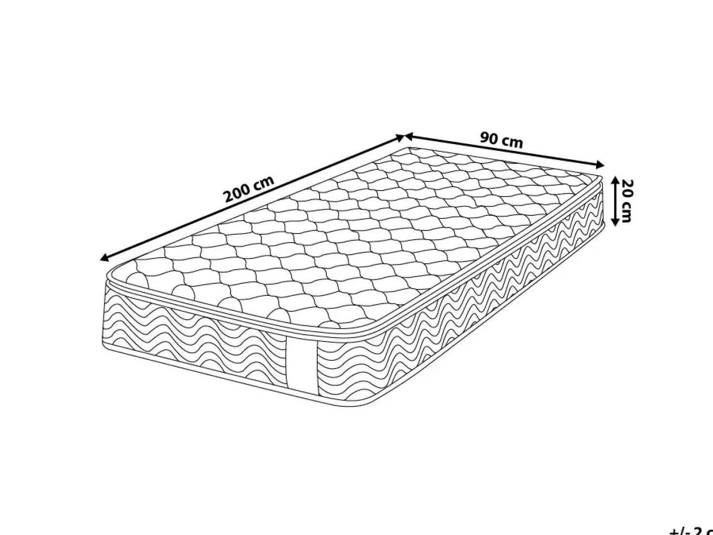 Materasso a molle insacchettate SPLENDOUR Durezza alta H3/4 90 x 200 cm