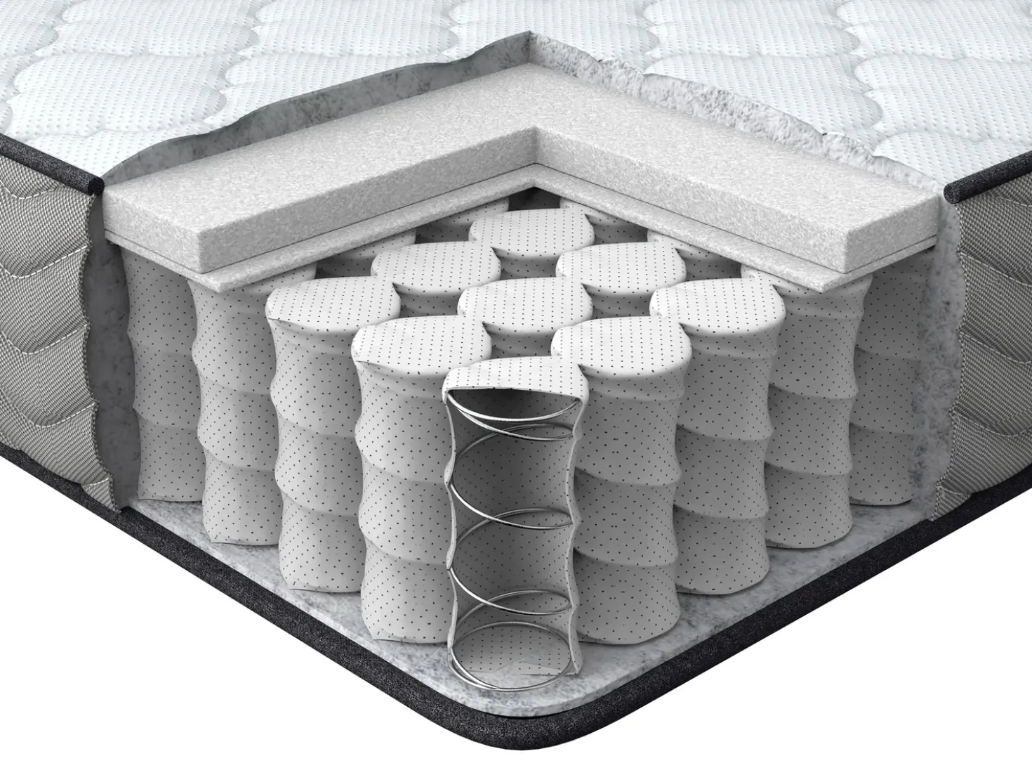 Materasso a molle insacchettate BLISS Durezza media H2/3 80 x 200 cm