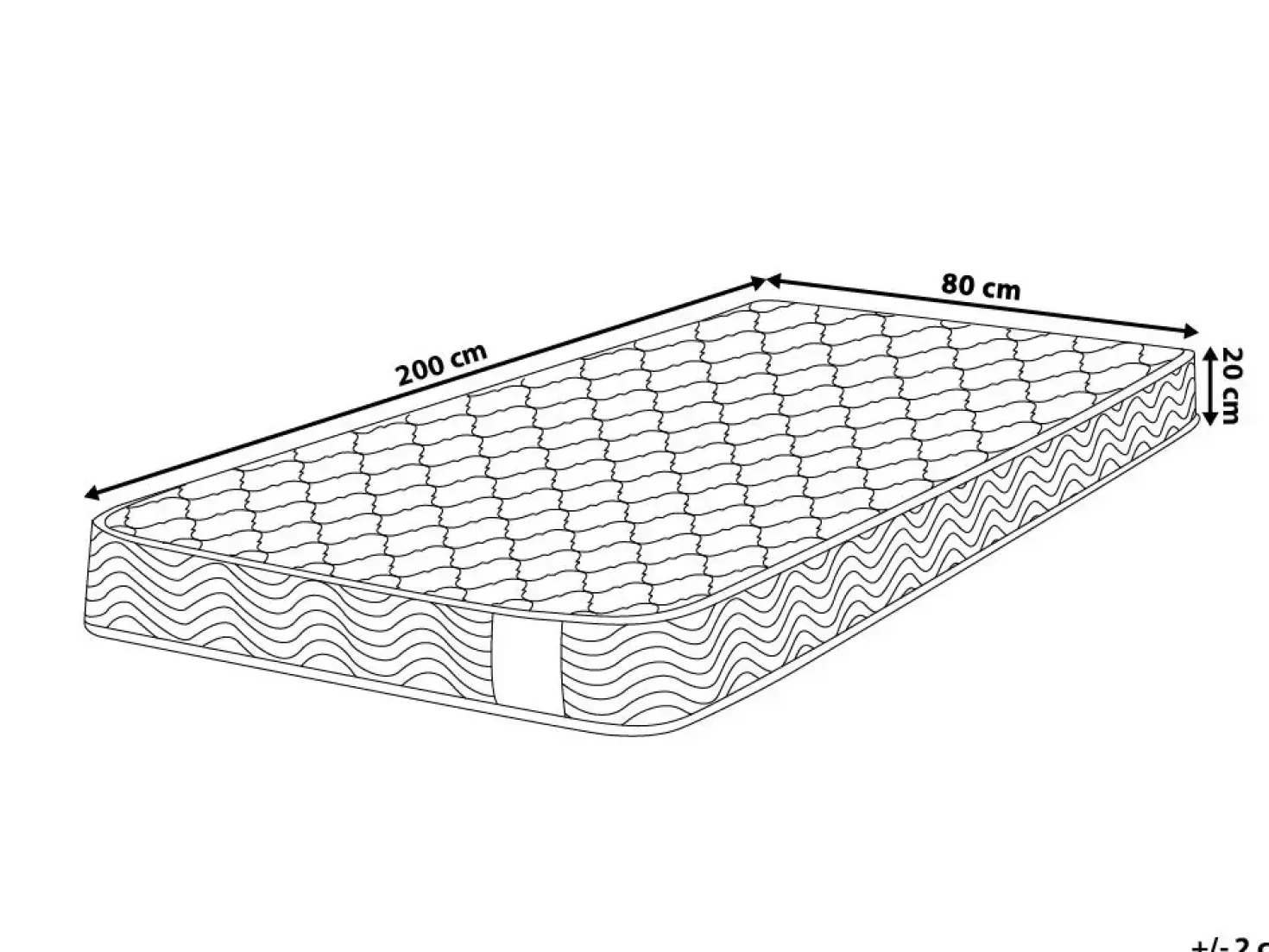 Materasso a molle insacchettate BLISS Durezza media H2/3 80 x 200 cm