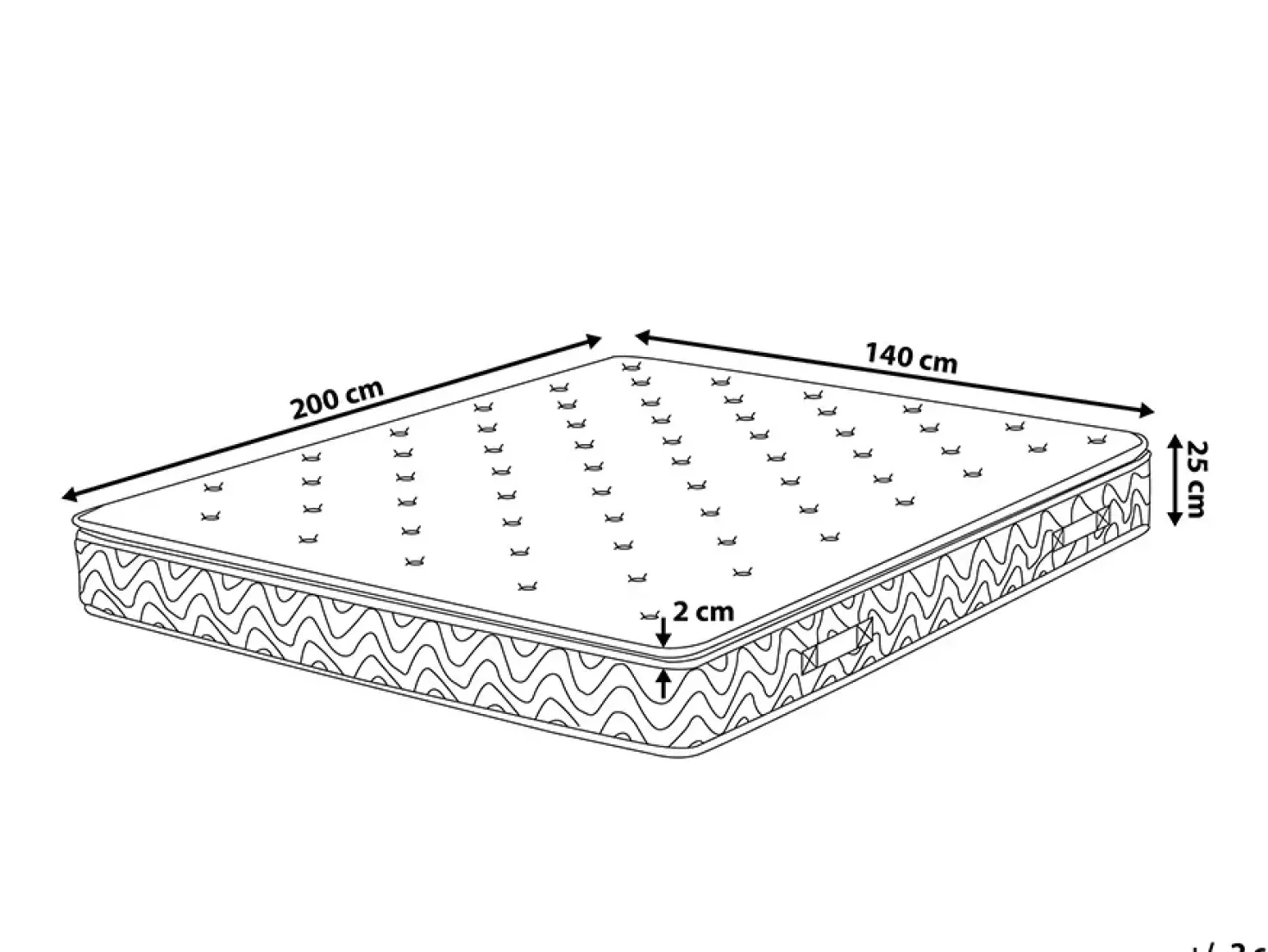 Materasso a molle insacchettate in lattice JOY Durezza media H2/3 140 x 200 cm