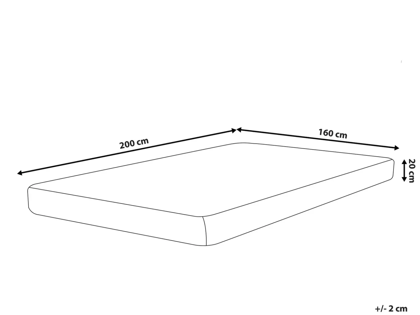 Materasso in Memory Foam Gel ALLURE Durezza media H2/3 160 x 200 cm