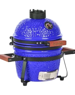 Mini barbecue a carbonella KAMADO Ceramica Blu