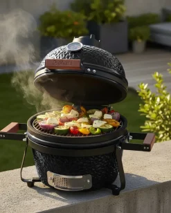 Mini barbecue a carbonella KAMADO Ceramica Nero