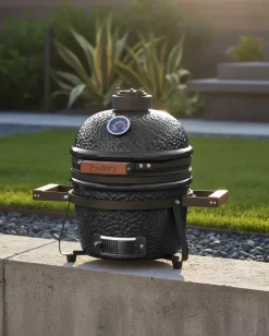 Mini barbecue a carbonella KAMADO Ceramica Nero