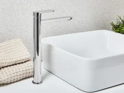 Miscelatore per lavabo alto COLHUE Ottone Argento