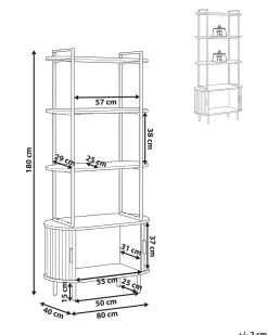 Mobile con 4 ripiani BRADLEY 180 cm Marrone scuro