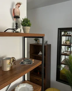 Mobile con 4 ripiani BRISBANE 160 cm Marrone scuro