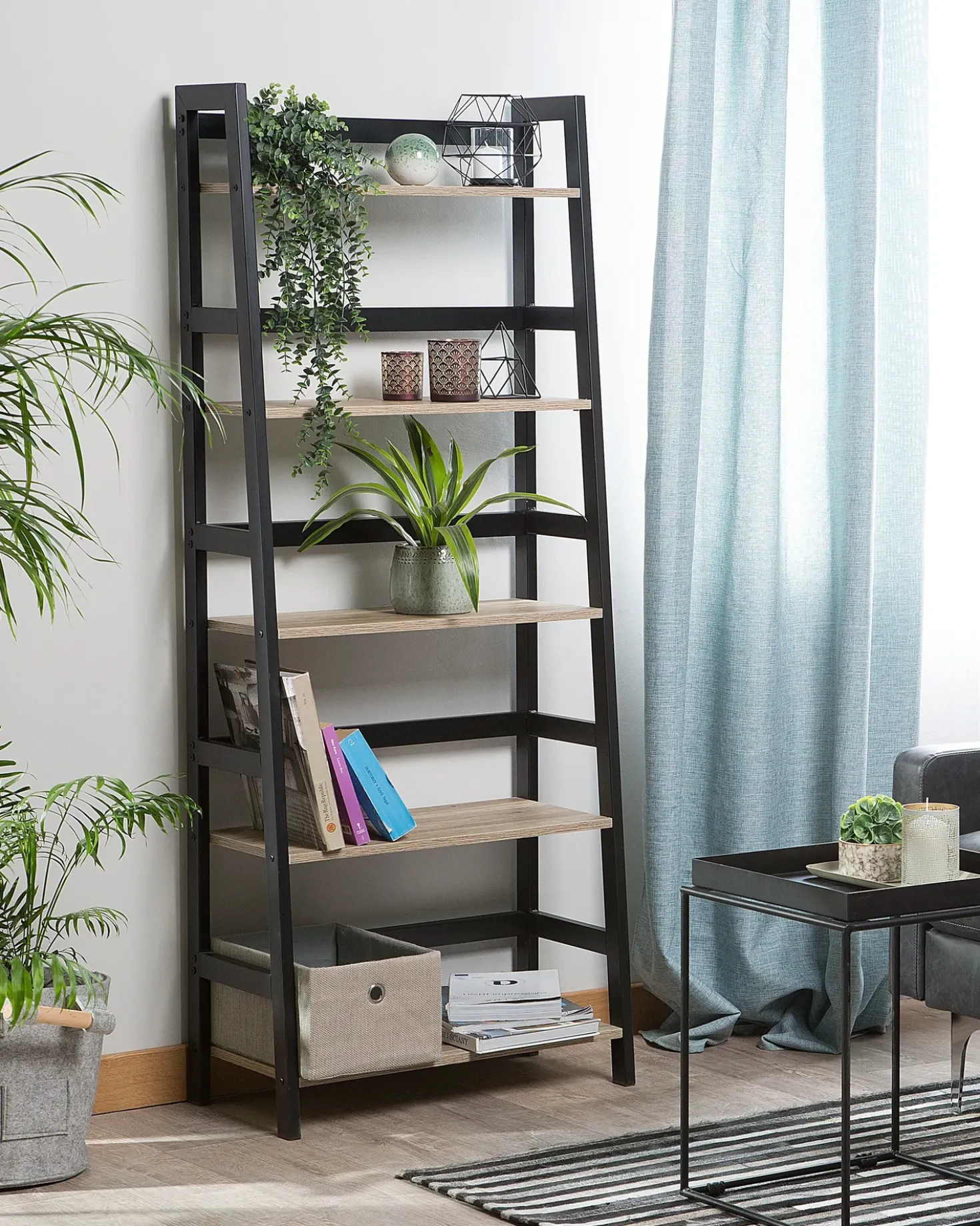Mobile con 5 ripiani CROYDON 163 cm Nero