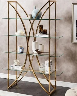 Mobile con 4 ripiani HOLLOW Metallo 175 cm Oro