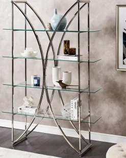 Mobile con 4 ripiani HOLLOW Metallo 175 cm Argento