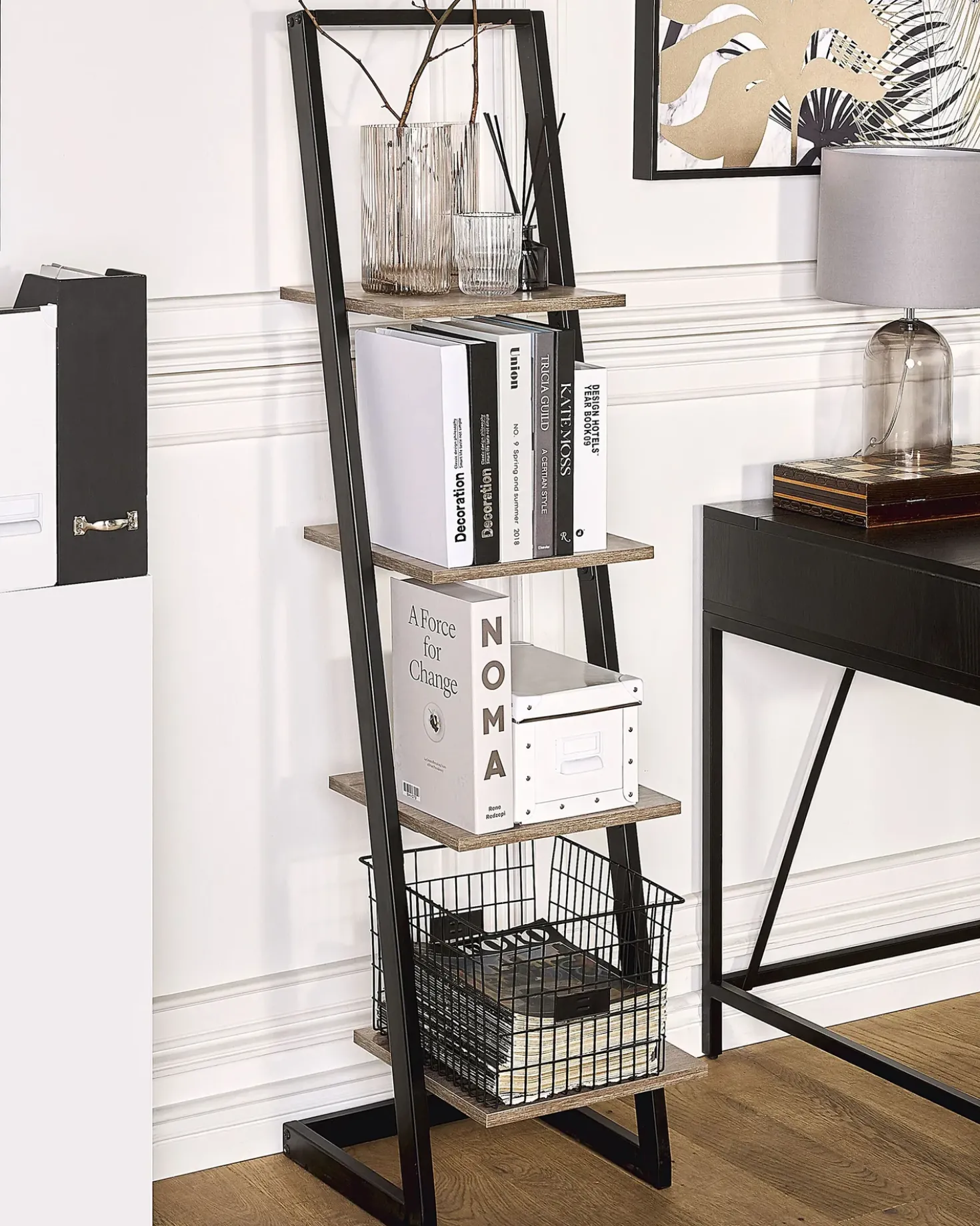 Mobile con 4 ripiani JOPLIN 143 cm Nero