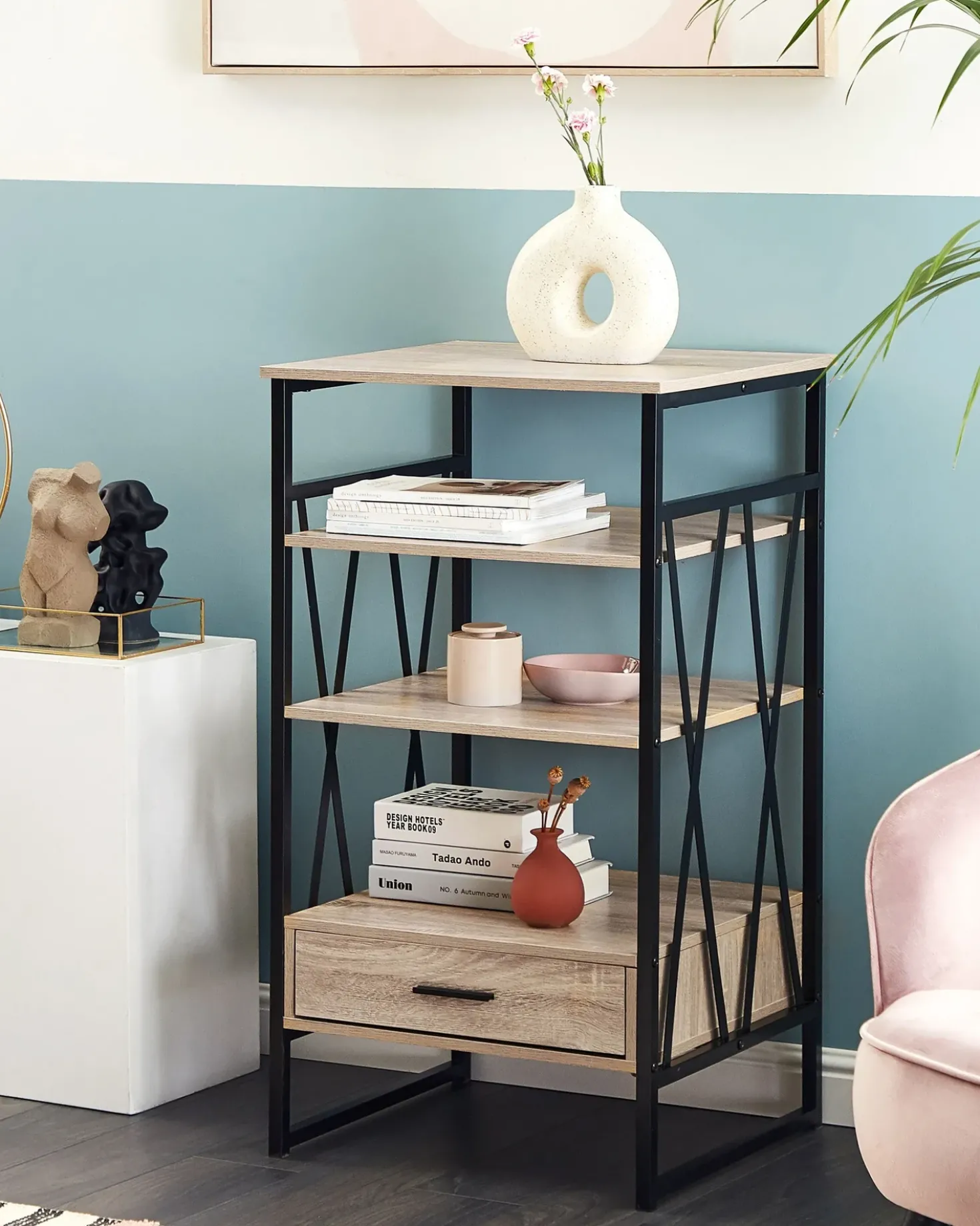 Mobile con 3 ripiani KEENE 101 cm Marrone chiaro