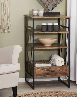 Mobile con 3 ripiani KEENE 101 cm Marrone scuro