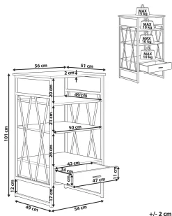 Mobile con 3 ripiani KEENE 101 cm Tortora