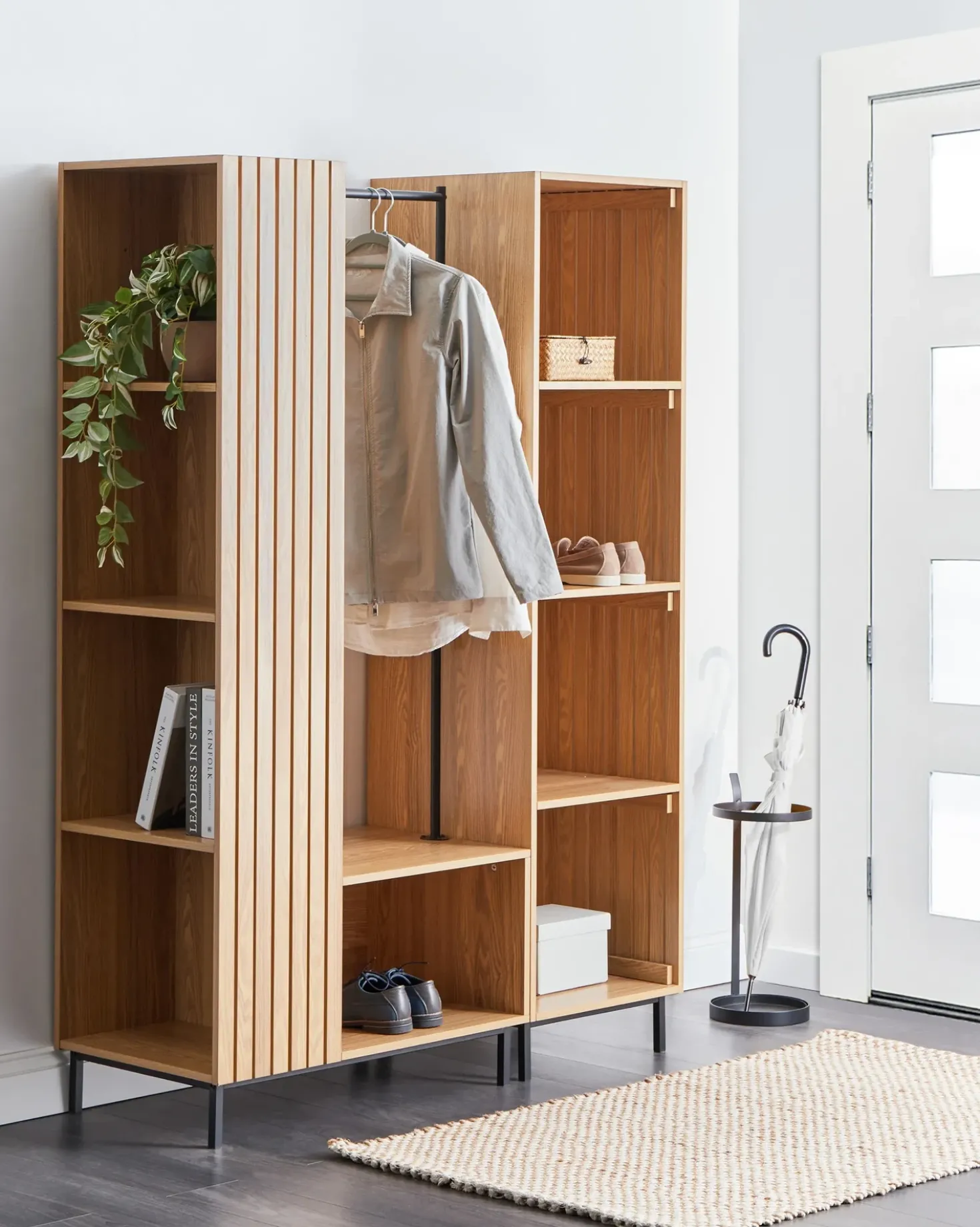 Mobile con 4 ripiani LEANDRO 175 cm Marrone chiaro