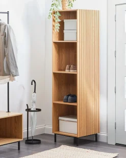 Mobile con 4 ripiani LEANDRO 175 cm Marrone chiaro
