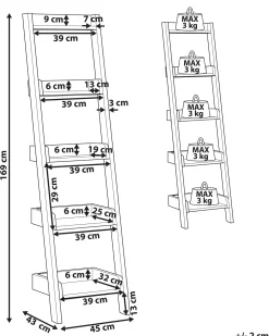 Mobile con 5 ripiani MOBILE DUO 169 cm Marrone scuro