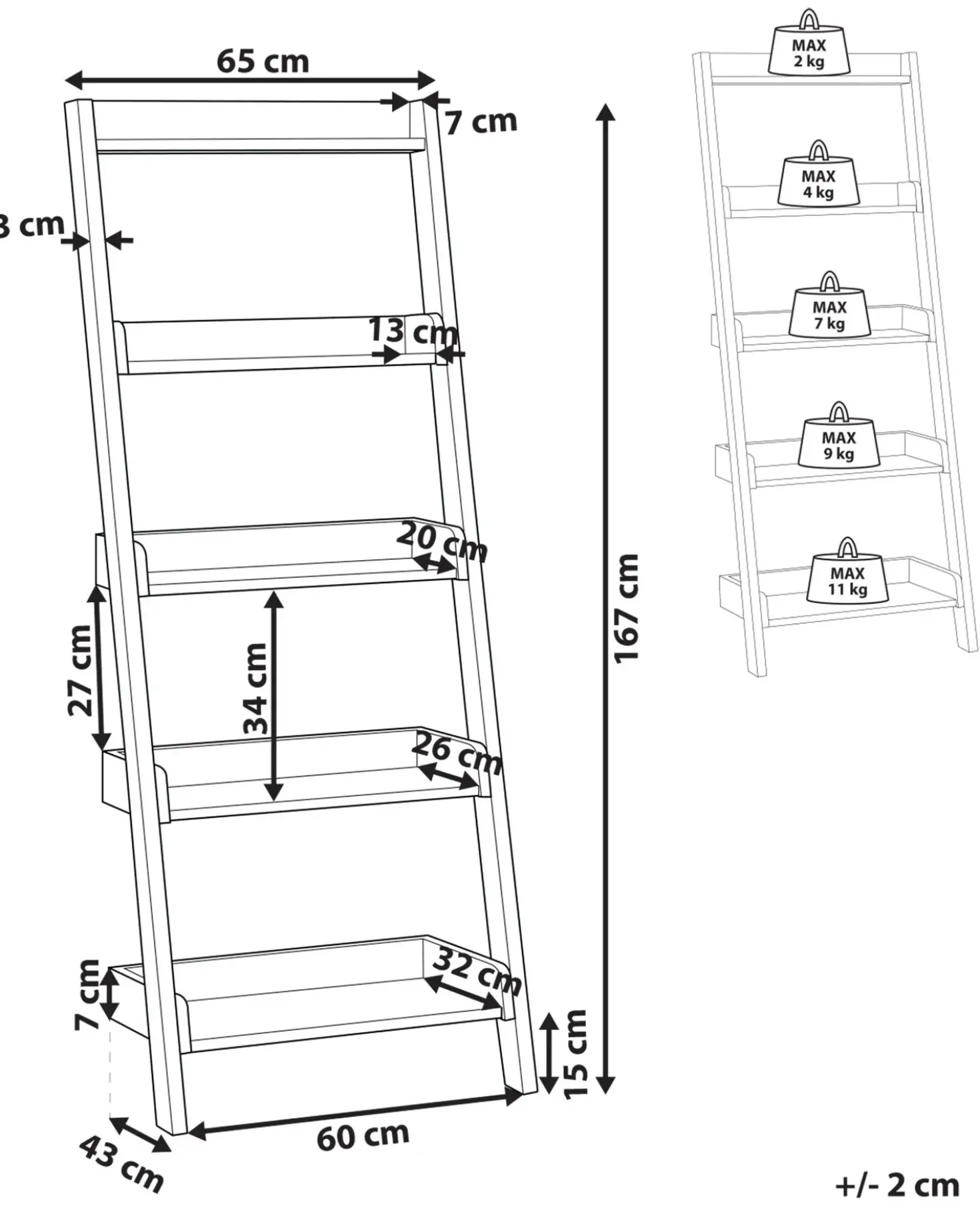 Mobile con 5 ripiani MOBILE TRIO 167 cm Marrone chiaro