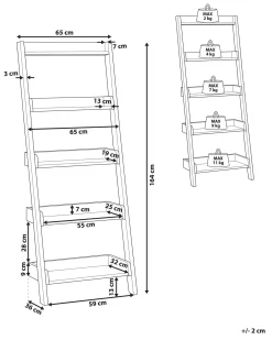 Mobile con 5 ripiani MOBILE TRIO 164 cm Marrone/Bianco
