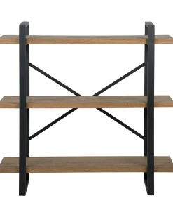 Mobile con 3 ripiani TIMBER 111 cm Marrone scuro