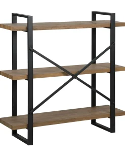 Mobile con 3 ripiani TIMBER 111 cm Marrone scuro