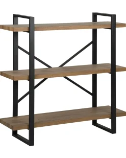 Mobile con 3 ripiani TIMBER 111 cm Marrone scuro
