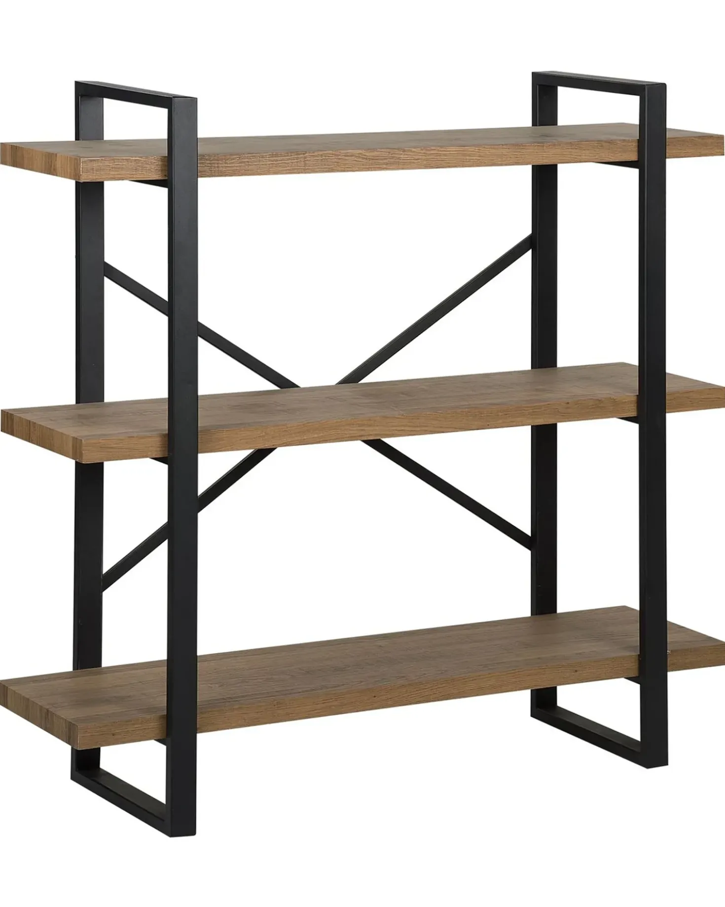 Mobile con 3 ripiani TIMBER 111 cm Marrone scuro