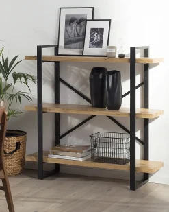 Mobile con 3 ripiani TIMBER 111 cm Marrone chiaro
