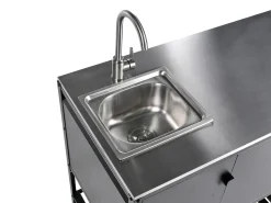 Mobile da cucina per esterni con lavello MAENZA Metallo Nero
