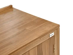 Mobile da cucina per esterni con lavello VENOSA Legno d'acacia Marrone/Nero