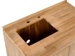 Mobile da cucina per esterni con lavello VENOSA Legno d'acacia Marrone/Nero