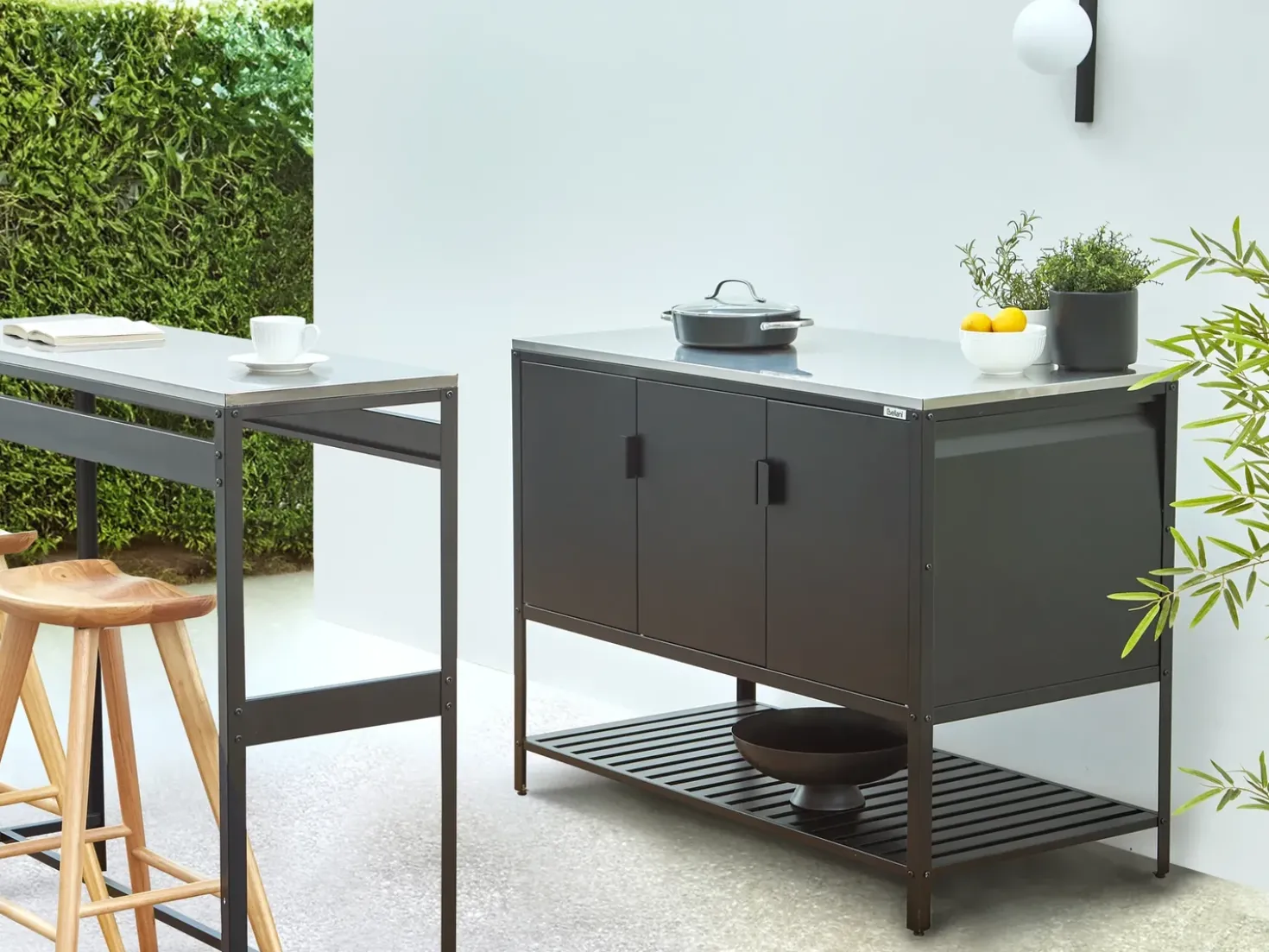Mobile da cucina per esterni MAENZA Metallo Nero
