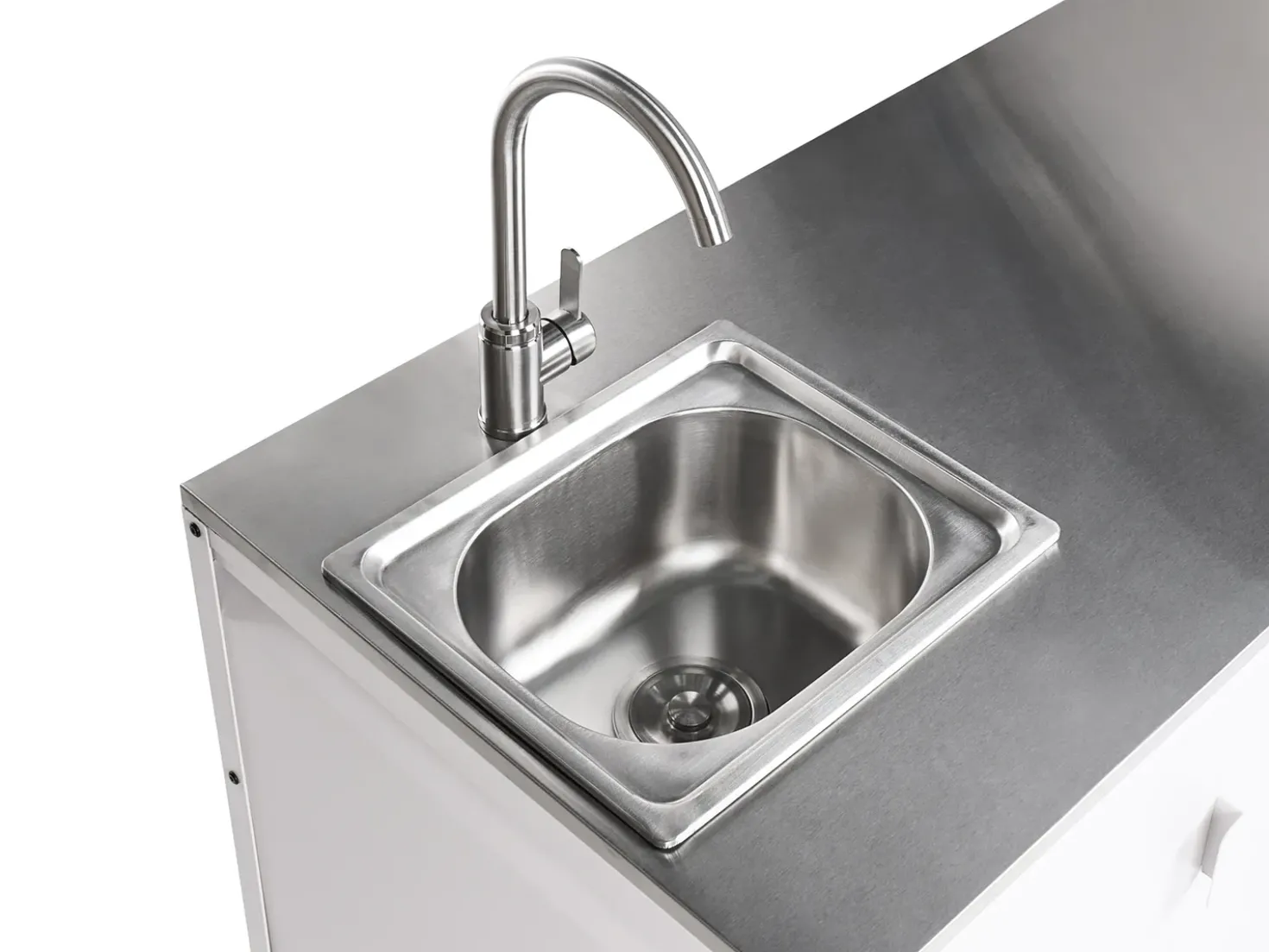 Mobile da cucina per esterni con lavello MAENZA Metallo Bianco