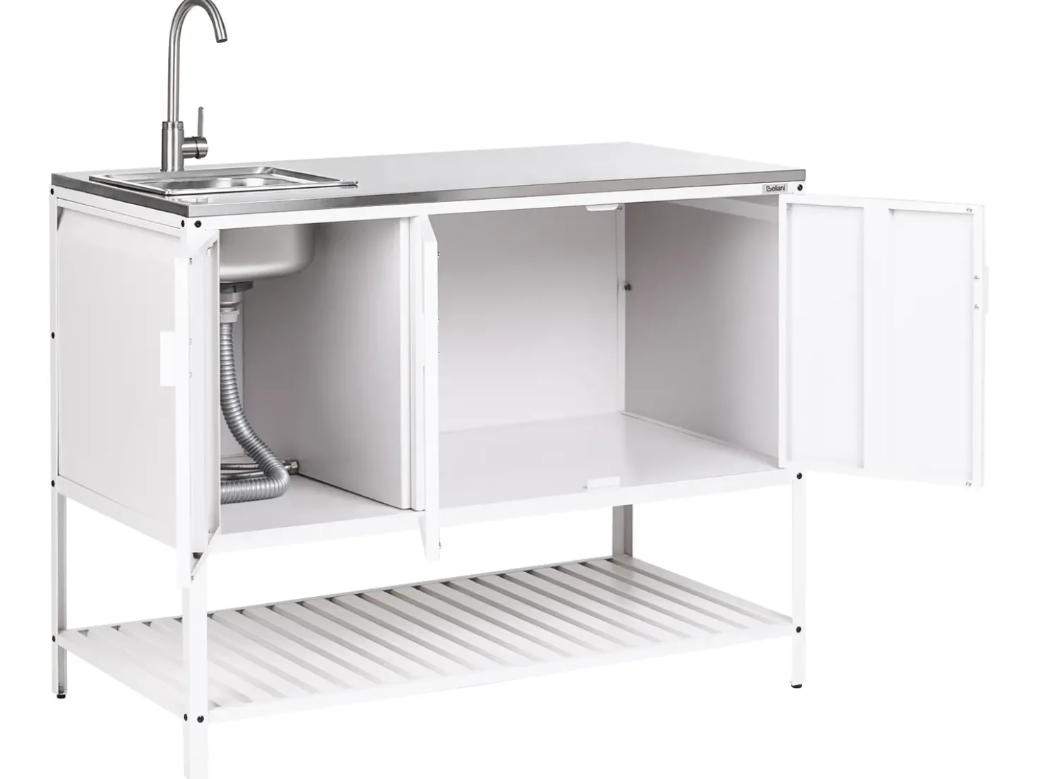 Mobile da cucina per esterni con lavello MAENZA Metallo Bianco