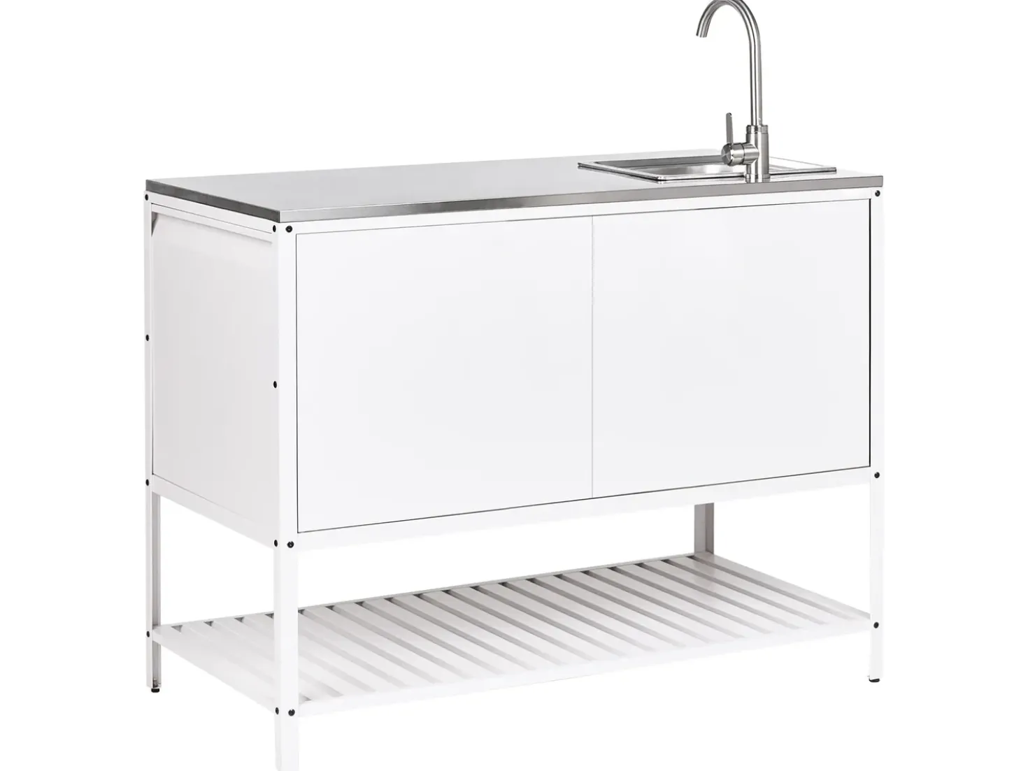 Mobile da cucina per esterni con lavello MAENZA Metallo Bianco