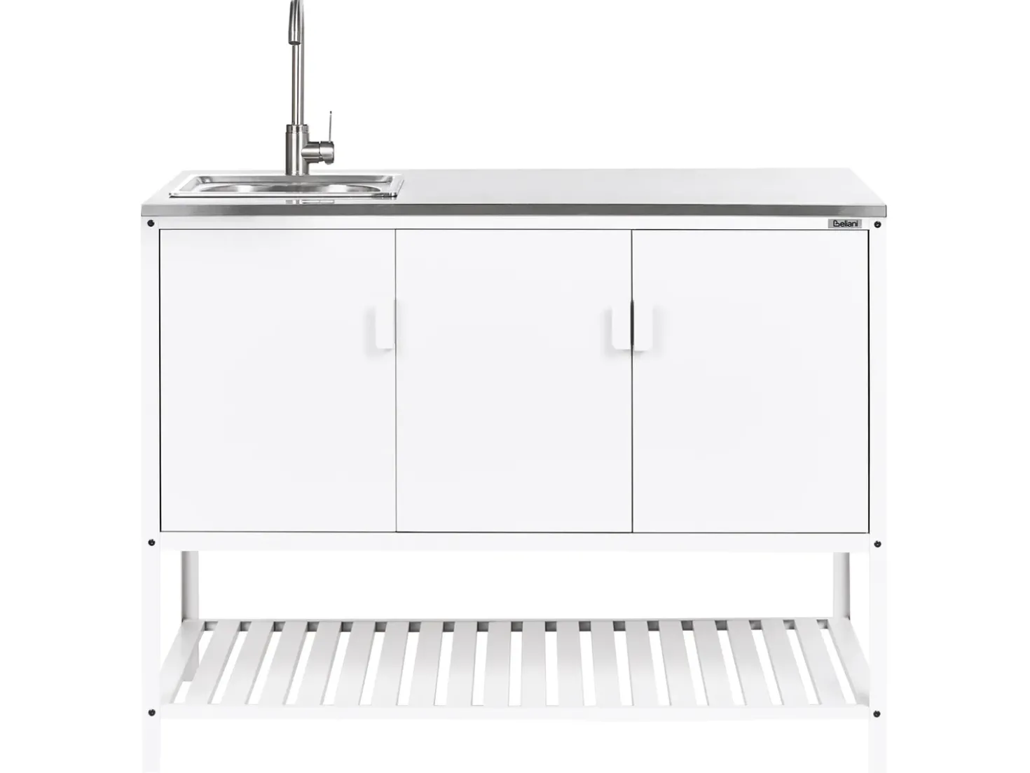 Mobile da cucina per esterni con lavello MAENZA Metallo Bianco