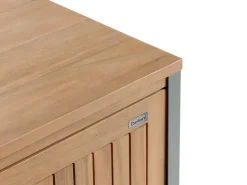 Mobile da cucina per esterni con lavello IVREA Legno di acacia certificato Marrone/Nero