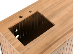 Mobile da cucina per esterni con lavello IVREA Legno di acacia certificato Marrone/Nero