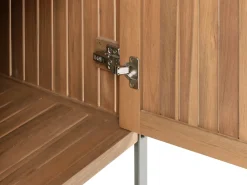 Mobile da cucina per esterni con lavello IVREA Legno di acacia certificato Marrone/Nero