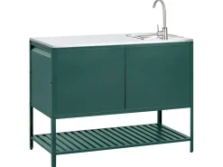 Mobile da cucina per esterni con lavello MAENZA Metallo Verde