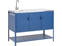 Mobile da cucina per esterni con lavello MAENZA Metallo Blu
